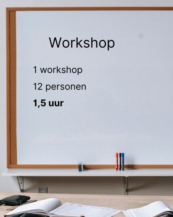 1 workshop (1,5 uur)